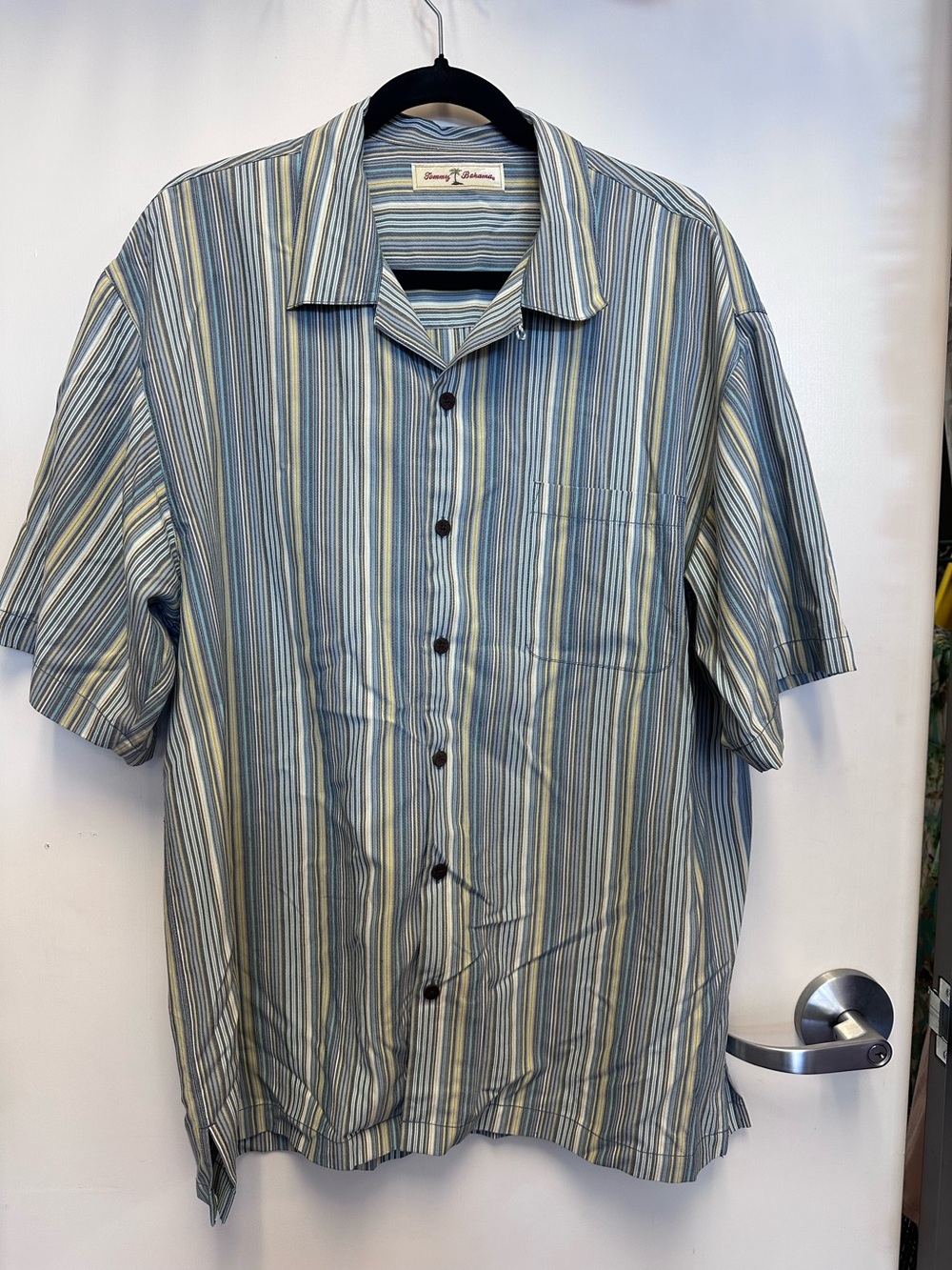 Tommy Bahama Short-Sleeve Striped Camp Shirt - Blue, Cream & Tan